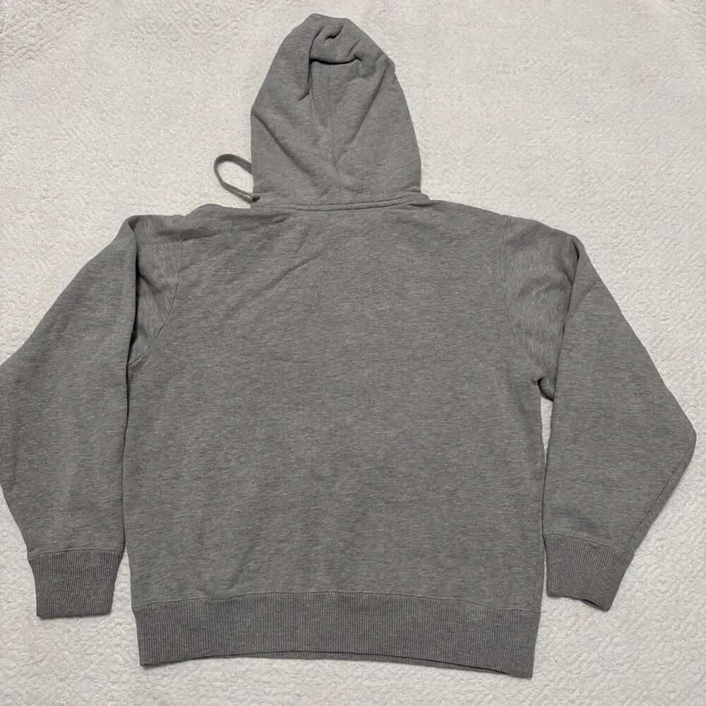 The North Face Hoodie Mens Medium Gray Pullover Sweatshirt Big Logo Grey